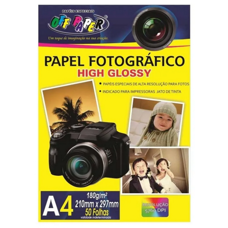 PAPEL FOTOGRAFICO A4 180G BRILH FL 00059 (PT C/50 FL)